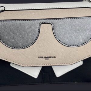 Karl Lagerfeld Multicolor Leather Flap Crossbody Bag with Cardholder included